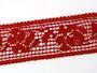 Cotton bobbin lace insert 75269, width 53 mm, light wine - 4/4