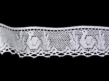 Cotton bobbin lace 75284, width 66 mm, white - 4