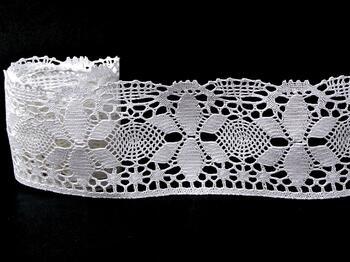 Cotton bobbin lace 75290, width 85 mm, white - 4