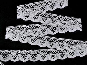Cotton bobbin lace 75292, width 30 mm, white - 4