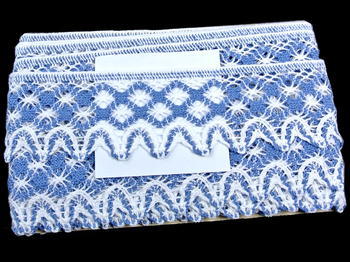 Bobbin lace No. 75293 white/sky blue 30 m - 4