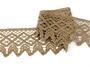 Cotton bobbin lace 75293, width 68 mm, dark beige - 4/6