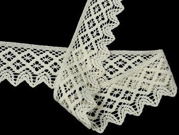 Cotton bobbin lace 75293, width 68 mm, ecru - 4