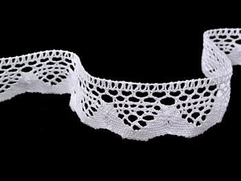 Cotton bobbin lace 75300, width 48 mm, white - 4