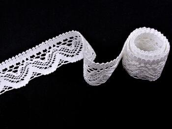Cotton bobbin lace 75301, width 58 mm, white - 4
