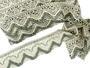 Cotton bobbin lace 75301, width 58 mm, ecru/dark linen gray - 4/4