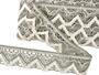 Cotton bobbin lace 75301, width 58 mm, dark linen gray/ecru - 4/4