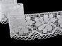 Cotton bobbin lace 75304, width 69 mm, white - 4/4