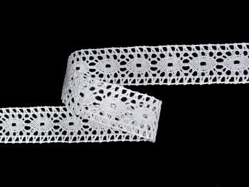 Cotton bobbin lace insert 75305, width 18 mm, white - 4