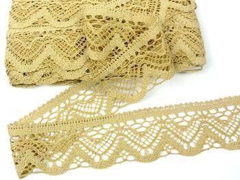 Cotton bobbin lace 75301, width 58 mm, caramel - 4