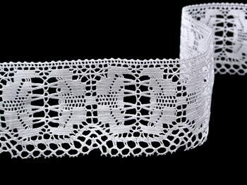 Cotton bobbin lace 75313, width 67 mm, white - 4