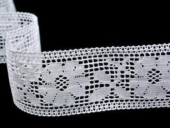Cotton bobbin lace insert 75314, width 54 mm, white - 4