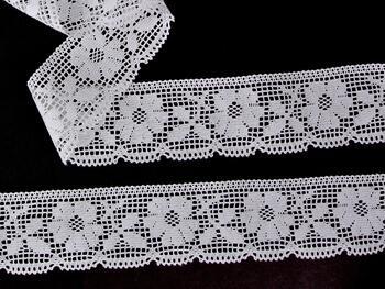 Cotton bobbin lace 75315, width 58 mm, white - 4