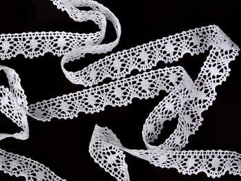 Cotton bobbin lace 75328, width 20 mm, white - 4