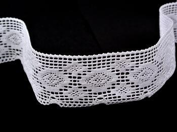 Cotton bobbin lace 75330, width 46 mm, white - 4