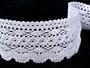 Cotton bobbin lace 75335, width 75 mm, white - 4/4