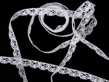Cotton bobbin lace 75337, width 8 mm, white - 4