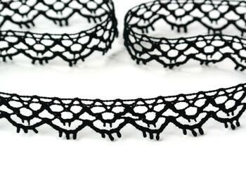Cotton bobbin lace 75346, width 15 mm, black - 4