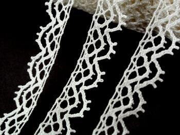 Cotton bobbin lace 75346, width 15 mm, ivory - 4