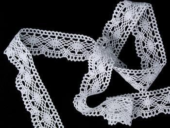 Cotton bobbin lace 75385, width 45 mm, white - 4