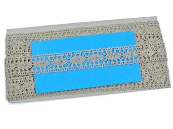 Linen bobbin lace insert 75393, width 22 mm, 100% linen natural - 4