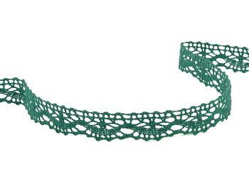 Cotton bobbin lace 75395, width 16 mm, dark green - 4