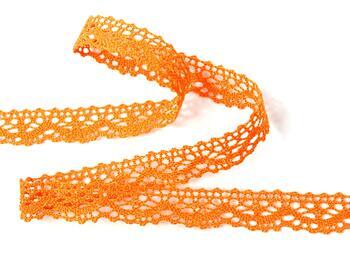 Cotton bobbin lace 75395, width 16 mm, rich orange - 4