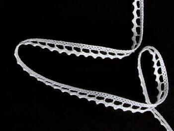 Cotton bobbin lace 75397, width 9 mm, white - 4