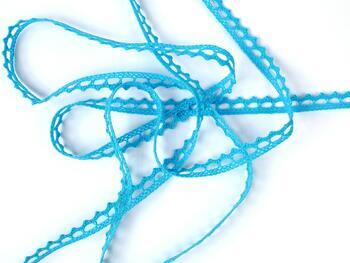 Cotton bobbin lace 75397, width 9 mm, turquoise - 4