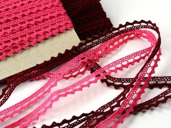 Cotton bobbin lace 75397, width 9 mm, cranberry - 4