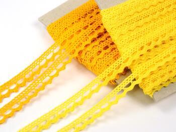 Cotton bobbin lace 75397, width 9 mm, yellow - 4