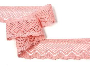Cotton bobbin lace 75414, width 55 mm, pink - 4