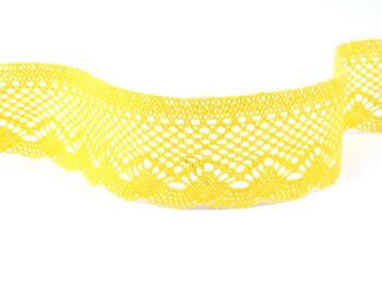 Cotton bobbin lace 75414, width 55 mm, yellow - 4