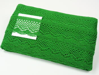 Cotton bobbin lace 75414, width 55 mm, grass green - 4