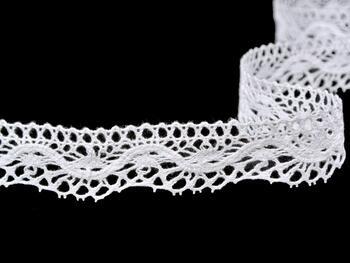 Cotton bobbin lace 75416, width 27 mm, white - 4
