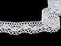 Cotton bobbin lace 75416, width 27 mm, white - 4/4
