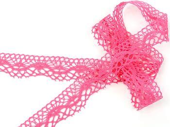 Cotton bobbin lace 75416, width 27 mm, fuchsia - 4