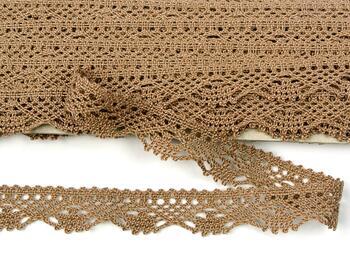 Cotton bobbin lace 75423, width 26 mm, dark beige - 4