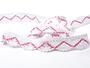 Cotton bobbin lace 75423, width 26 mm, white/fuchsia - 4/4