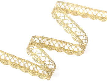 Bobbin lace No. 75428/75099 gold+white | 30 m - 4