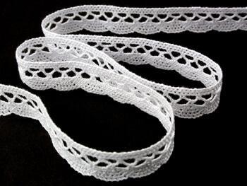 Cotton bobbin lace 75428, width 18 mm, white - 4