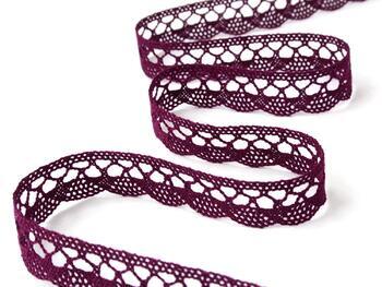 Cotton bobbin lace 75428, width 18 mm, violet - 4