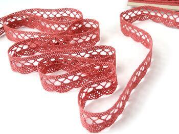 Cotton bobbin lace 75428, width 18 mm, rose - 4