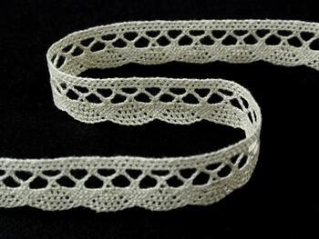 Cotton bobbin lace 75428, width 18 mm, light cream - 4