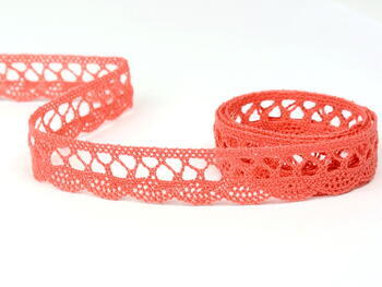 Cotton bobbin lace 75428, width 18 mm, light red coral - 4