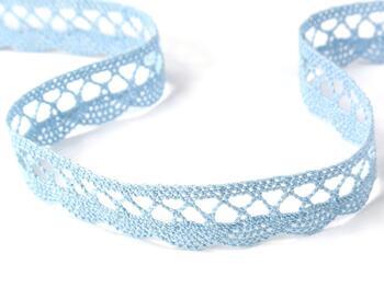 Cotton bobbin lace 75428, width 18 mm, light blue - 4