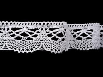 Cotton bobbin lace 75431, width 54 mm, white - 4