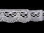 Cotton bobbin lace 75431, width 54 mm, white - 4/4