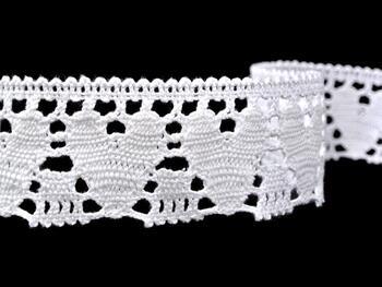 Cotton bobbin lace 75438, width 50 mm, white - 4