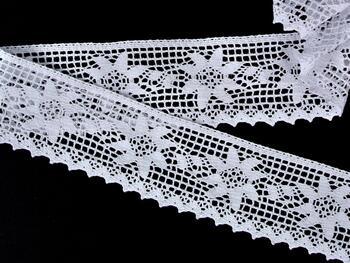 Cotton bobbin lace 75440, width 66 mm, white - 4